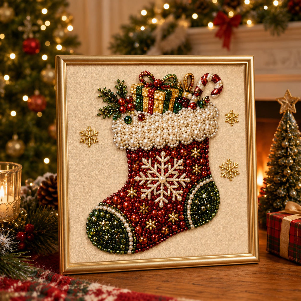 💥Limited Time 50% Off!💕Relaxing & Beginner-Friendly - 🎨💎DIY Christmas Pearl Art Kit