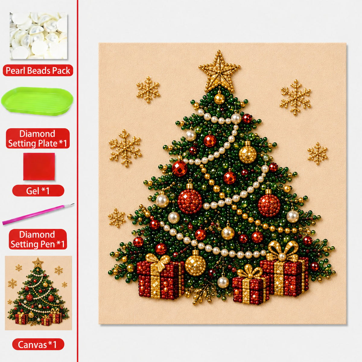 💥Limited Time 50% Off!💕Relaxing & Beginner-Friendly - 🎨💎DIY Christmas Pearl Art Kit