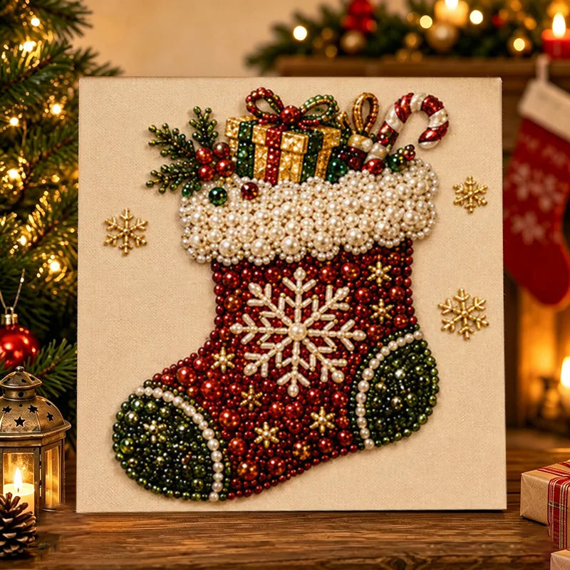 💥Limited Time 50% Off!💕Relaxing & Beginner-Friendly - 🎨💎DIY Christmas Pearl Art Kit