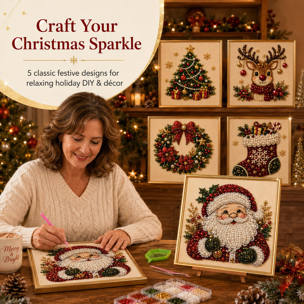 💥Limited Time 50% Off!💕Relaxing & Beginner-Friendly - 🎨💎DIY Christmas Pearl Art Kit